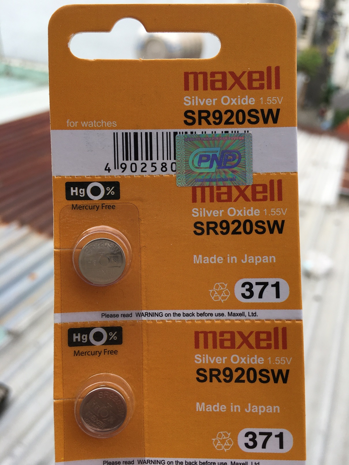 Pin Maxell Silver Oxide 1.55V SR920SW 371