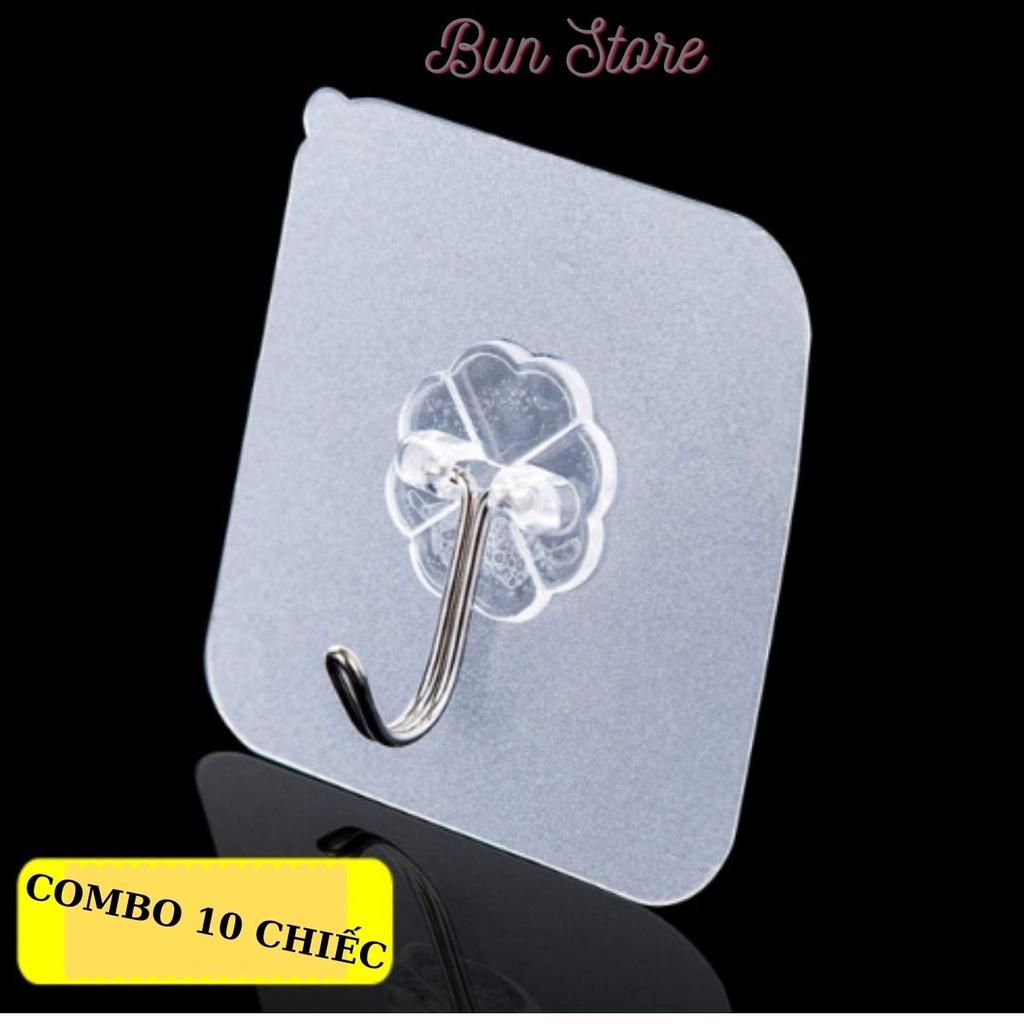 COMBO 10 Móc dính tường giá nhà bếp Phòng tắm trong suốt Miếng dán Treo tường Cửa chắc chắn chịu lực