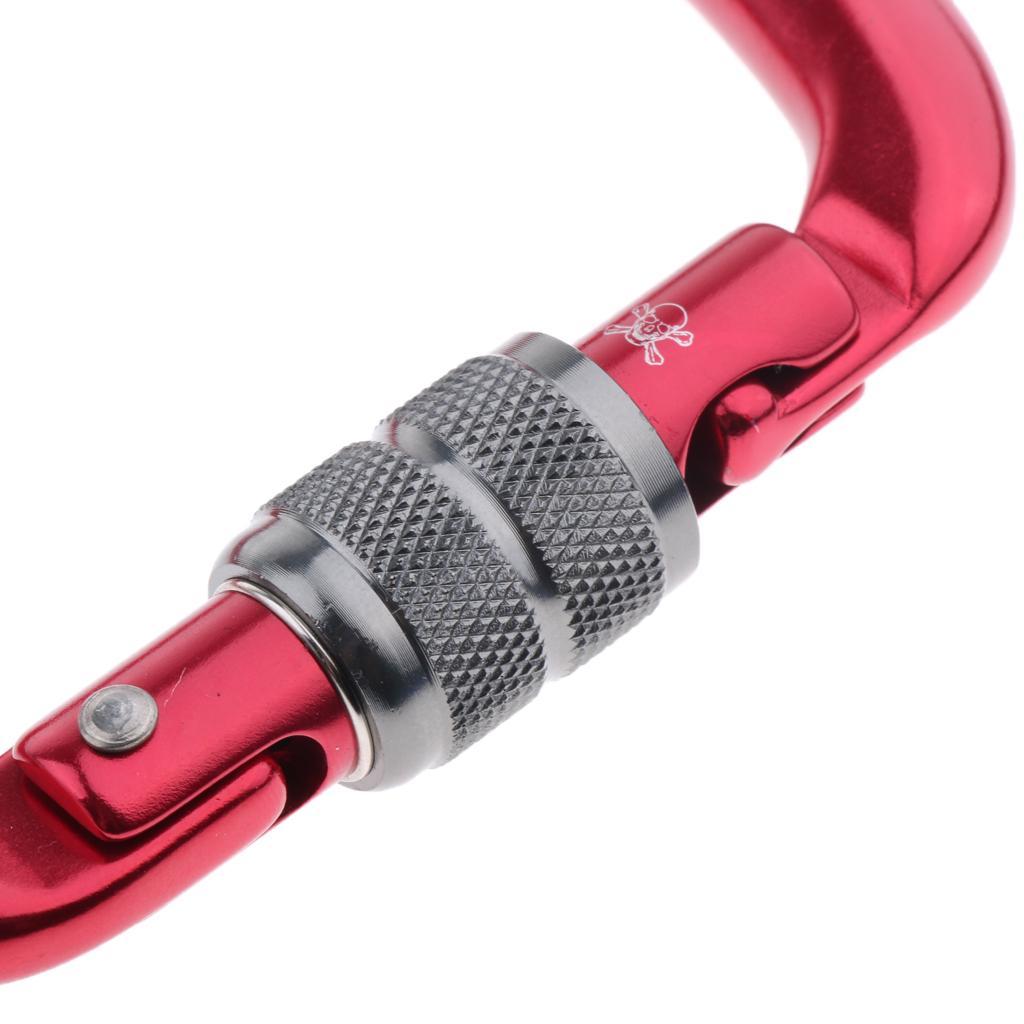 5 Pieces 28KN Aluminum Screwgate D Type Climbing Carabiner