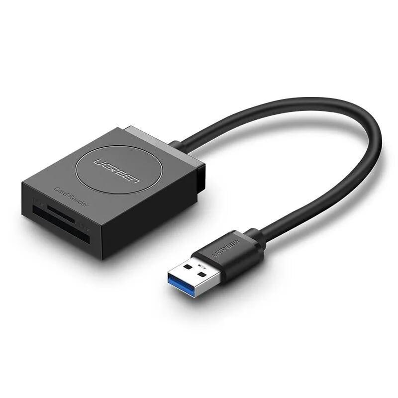 Ugreen UG20250CR127TK 15CM màu Đen Bộ chuyển USB 3.0 sang đọc thẻ TF + SD cao cấp - HÀNG CHÍNH HÃNG