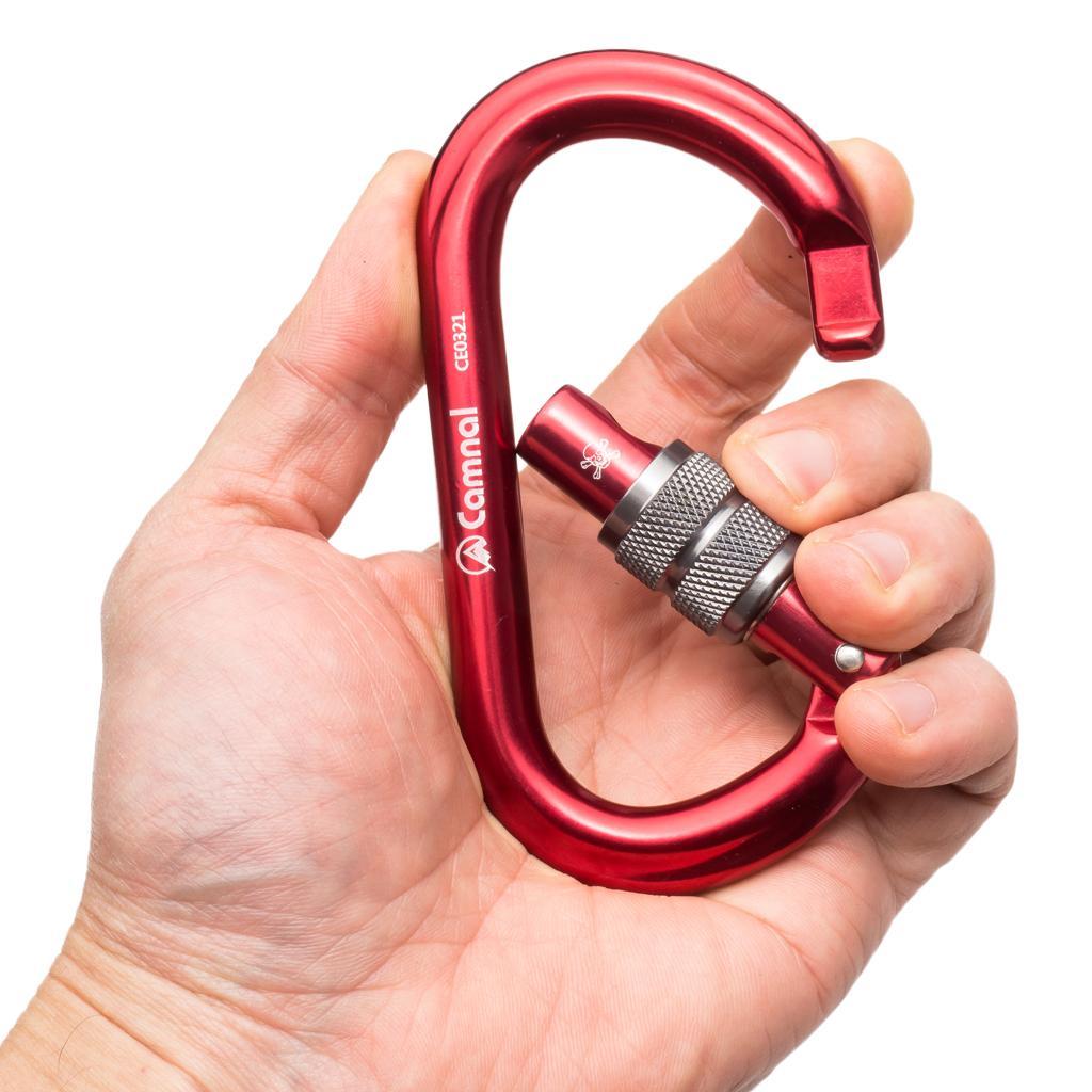 5 Pieces 25KN Aluminum Climbing Carabiner Screwgate D Type