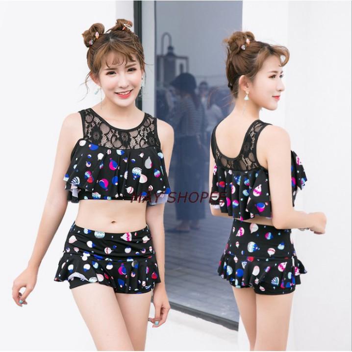 freeship Áo Tắm Bikini 2 Mảnh Phối Ren AT047 (bikini đồ bơi)