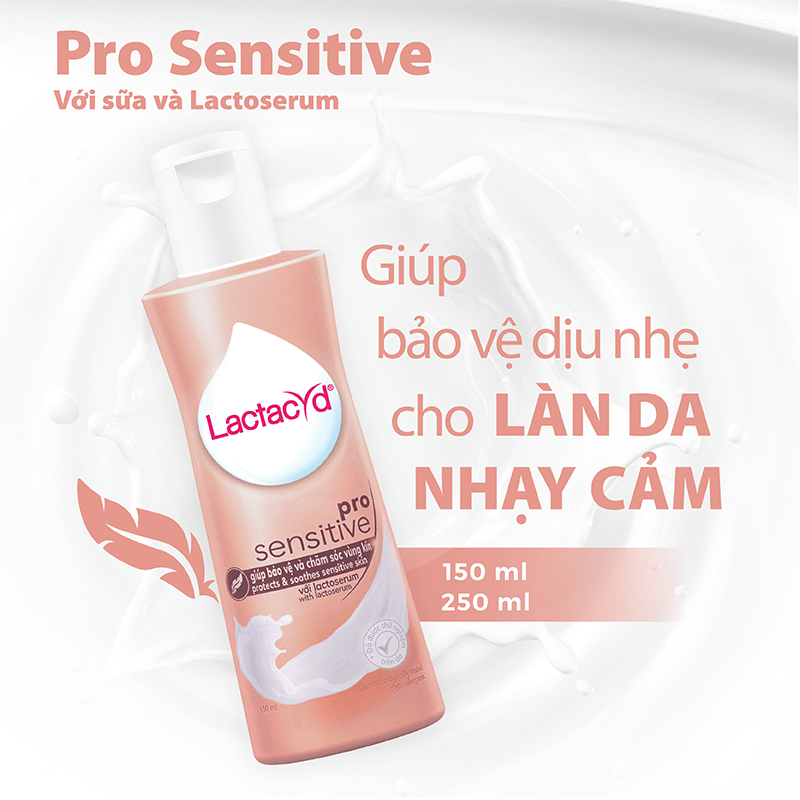 Bộ 3 chai Dung Dịch Vệ Sinh Phụ Nữ Lactacyd Pro Sensitive Cho Da Nhạy Cảm 250ml/chai