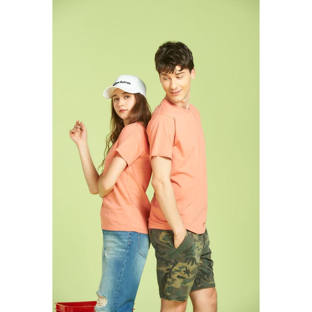 Áo thun trơn 210g/m2 cotton Ring Spun 100% color Papaya Orange no17 form Young Asian Local Brand tee retail wholesale VN