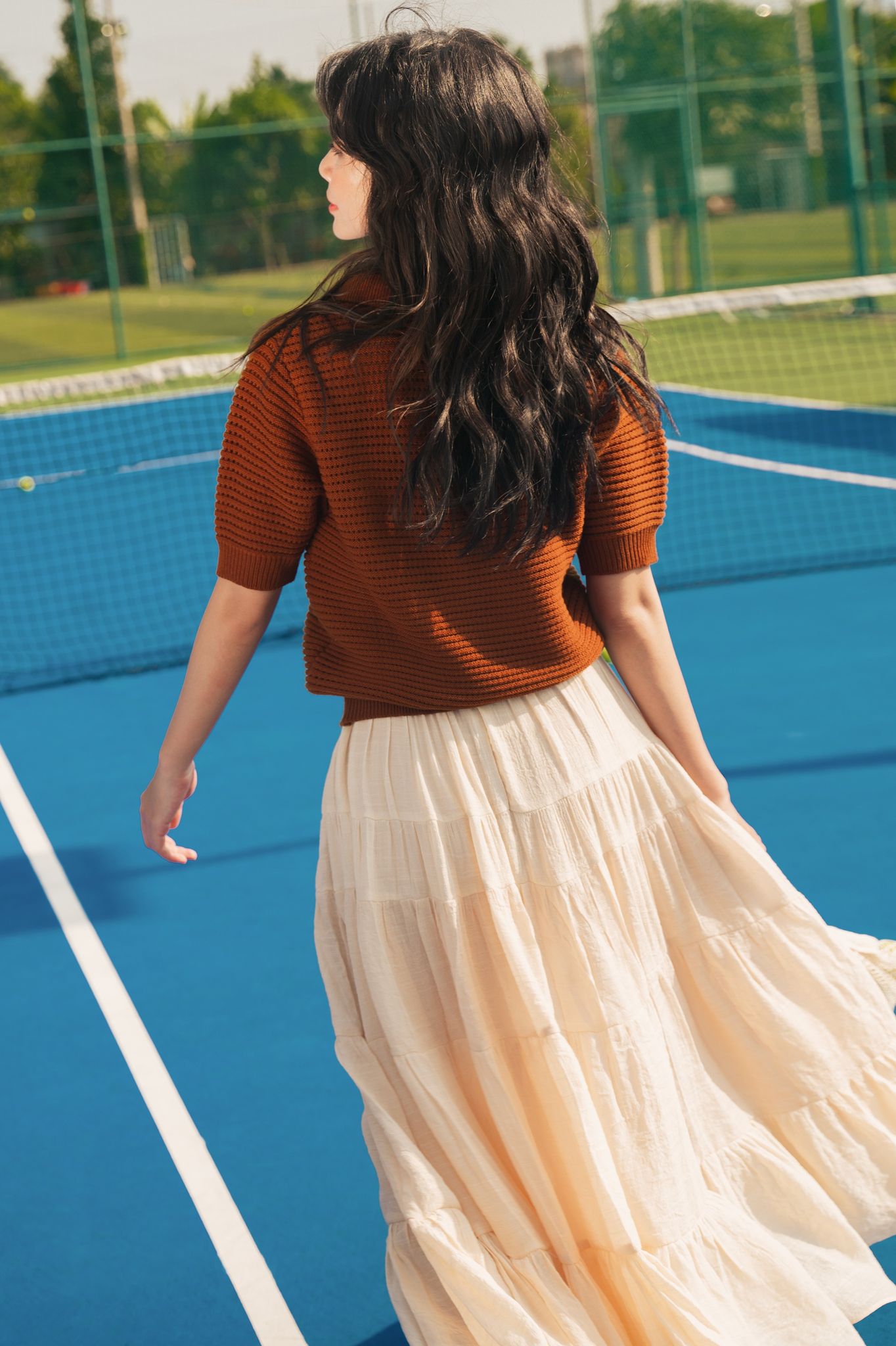 OLV - Áo Knitwear Shirt In Caramel