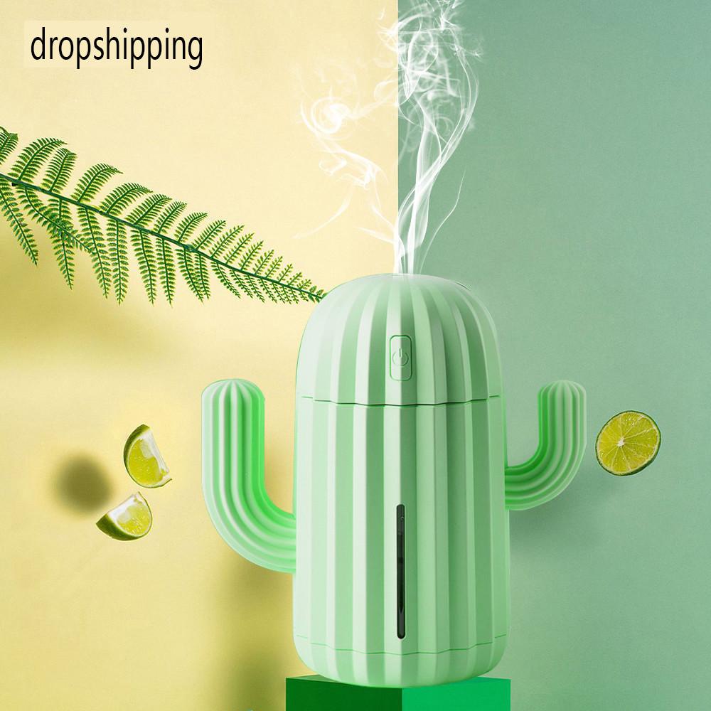 340ML Xương Rồng Máy Tạo Độ Ẩm Không Khí USB Siêu Âm Thời Gian Xông Phòng Máy Khuếch Tán Tinh Dầu Phun Sương Tạo Phun Sương Tạo Ẩm Hình Ếch Con Mini Có Đèn LED