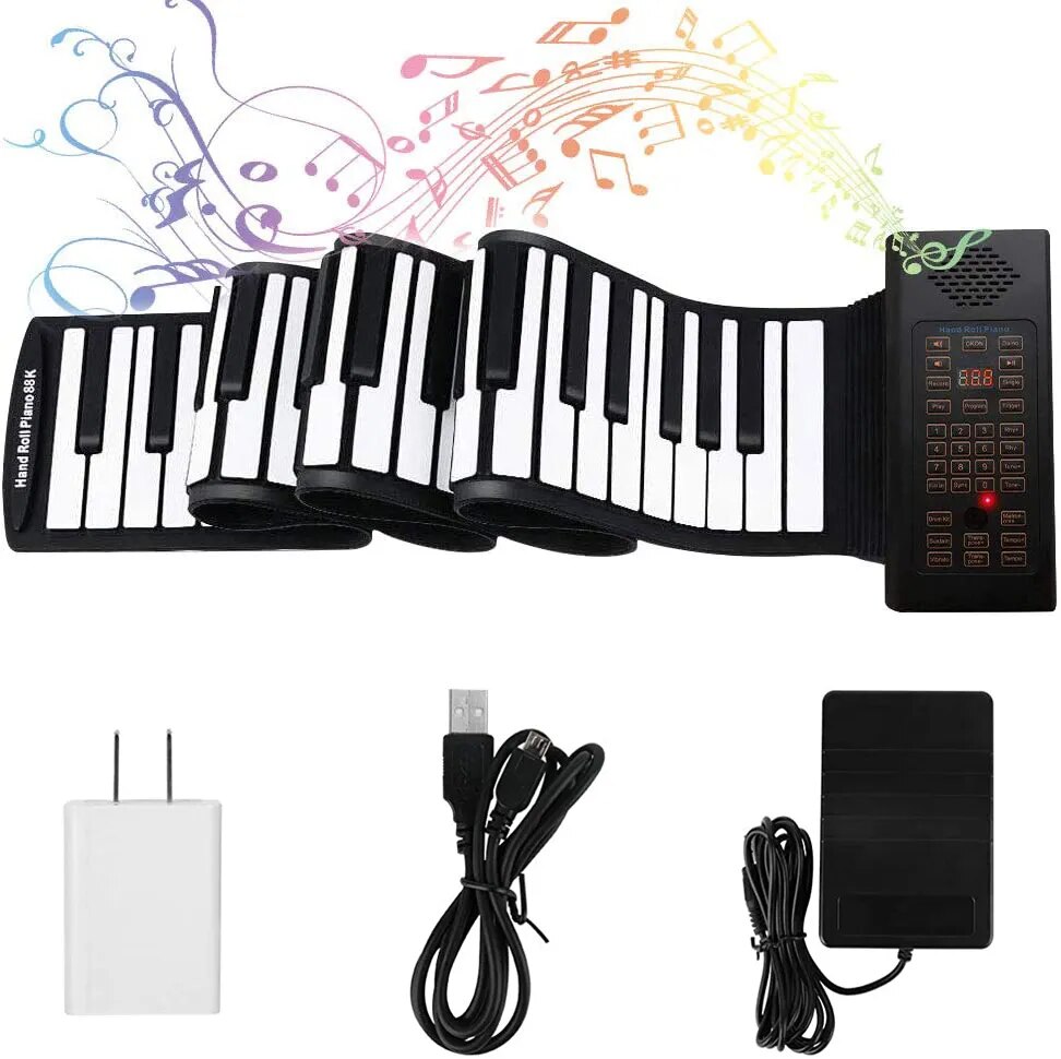 Đàn Piano Phím Cuộn 88 Keys Roll up Piano W Pedal Numeric Portable Keyboard