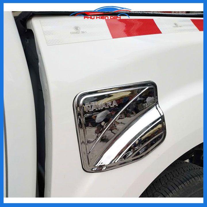 Ốp nắp bình xăng Navara 2015-2016-2017-2018-2019 mạ crom chống trầy trang trí ô tô