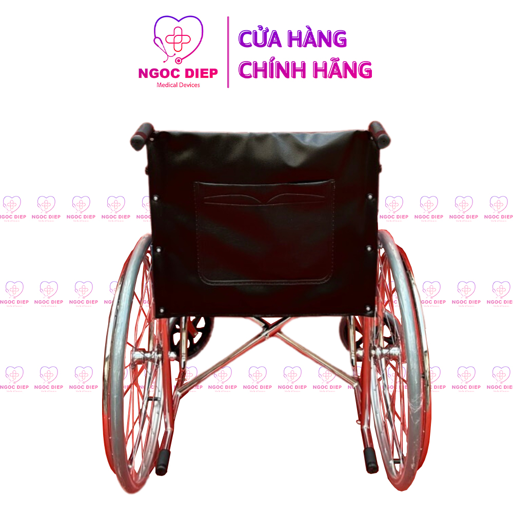 Xe lăn ghế da khung mạ Crom có phanh OROMI DY01809