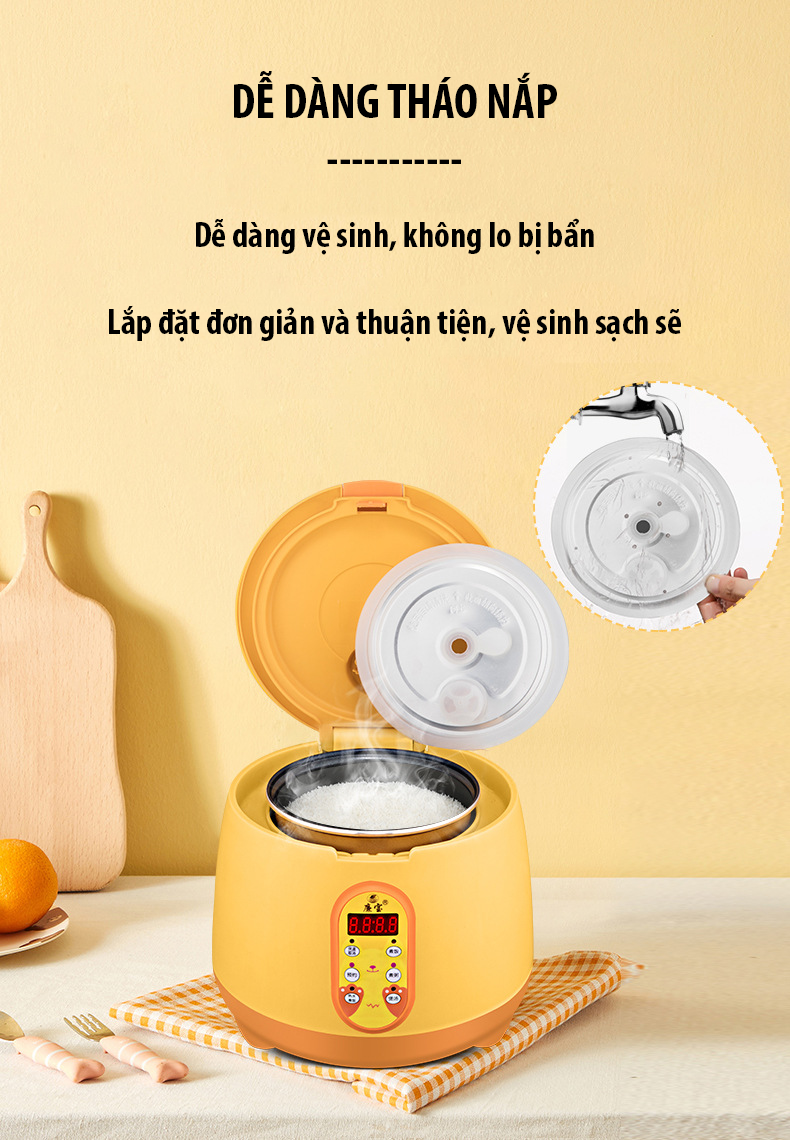 Nồi cơm điện nắp gài 1.2L VITVANG (CFXB12) Lòng nồi chống dính - kiểu dáng Hàn Quốc