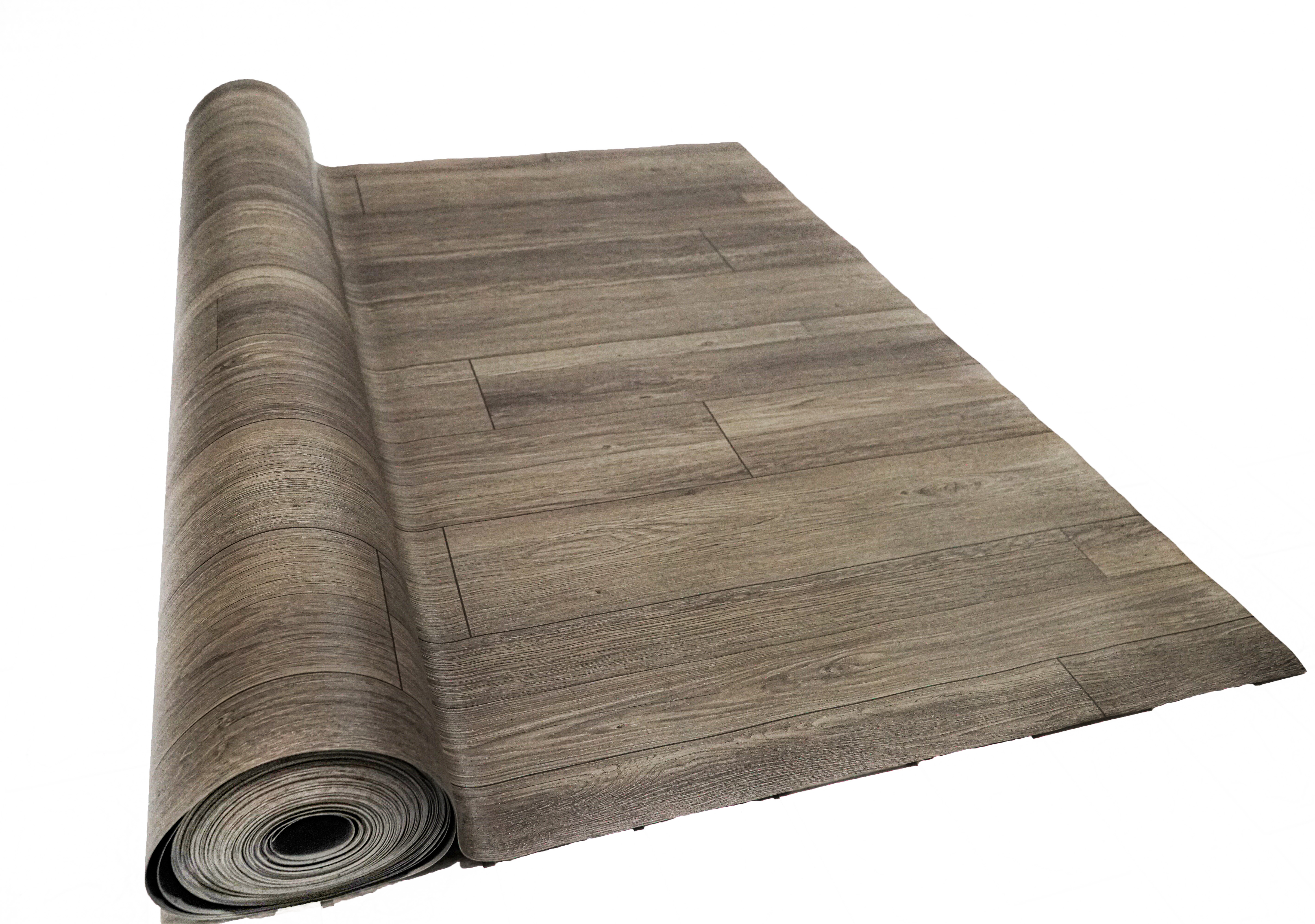 Thảm nhựa simili trải sàn vân gỗ màu xám siêu bền, chống tuyệt đối nước