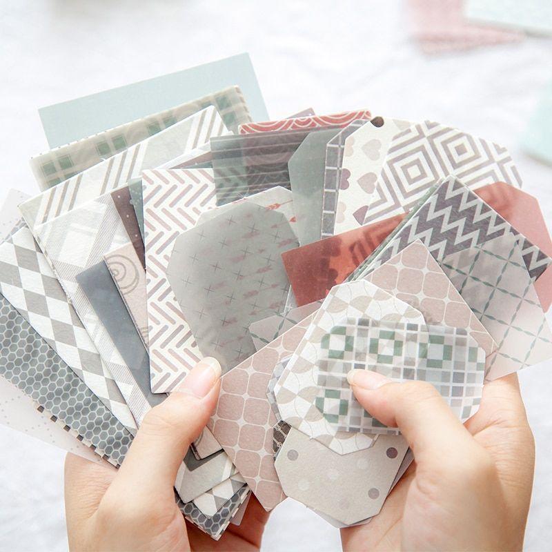 Set 60 giấy trang trí, decor paper phong cách hàn quốc, qnshop nguyên liệu handmade