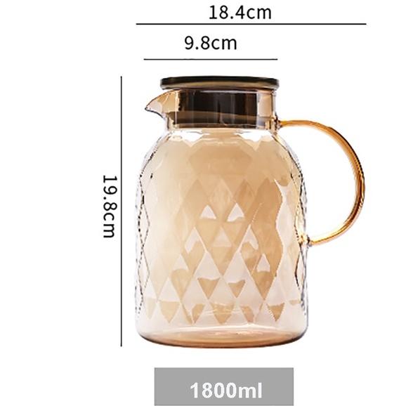 Bình Ly thuỷ tinh phong cách NORDIC Kim Cương Vàng | BỘ BÌNH CỐC BOROSILICATE SIÊU NHẸ - CHỊU NHIỆT - CƯỜNG LỰC 2022