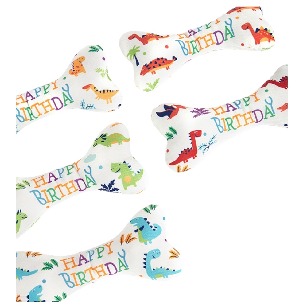 Xương nhồi bông chút chít hình HPBD đồ chơi cho chó mèo Saly Q PT52