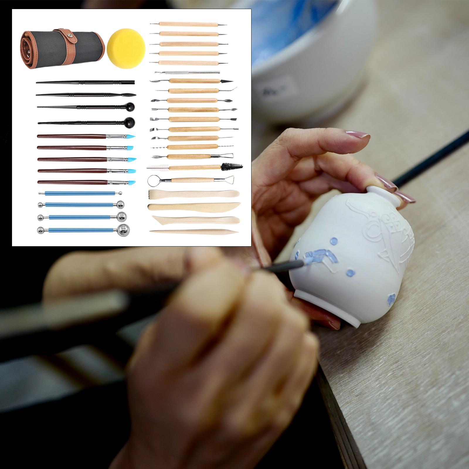 36x Pottery Tool Clay Sculpting Tools Kit Modeling Clay for DIY Handicraft