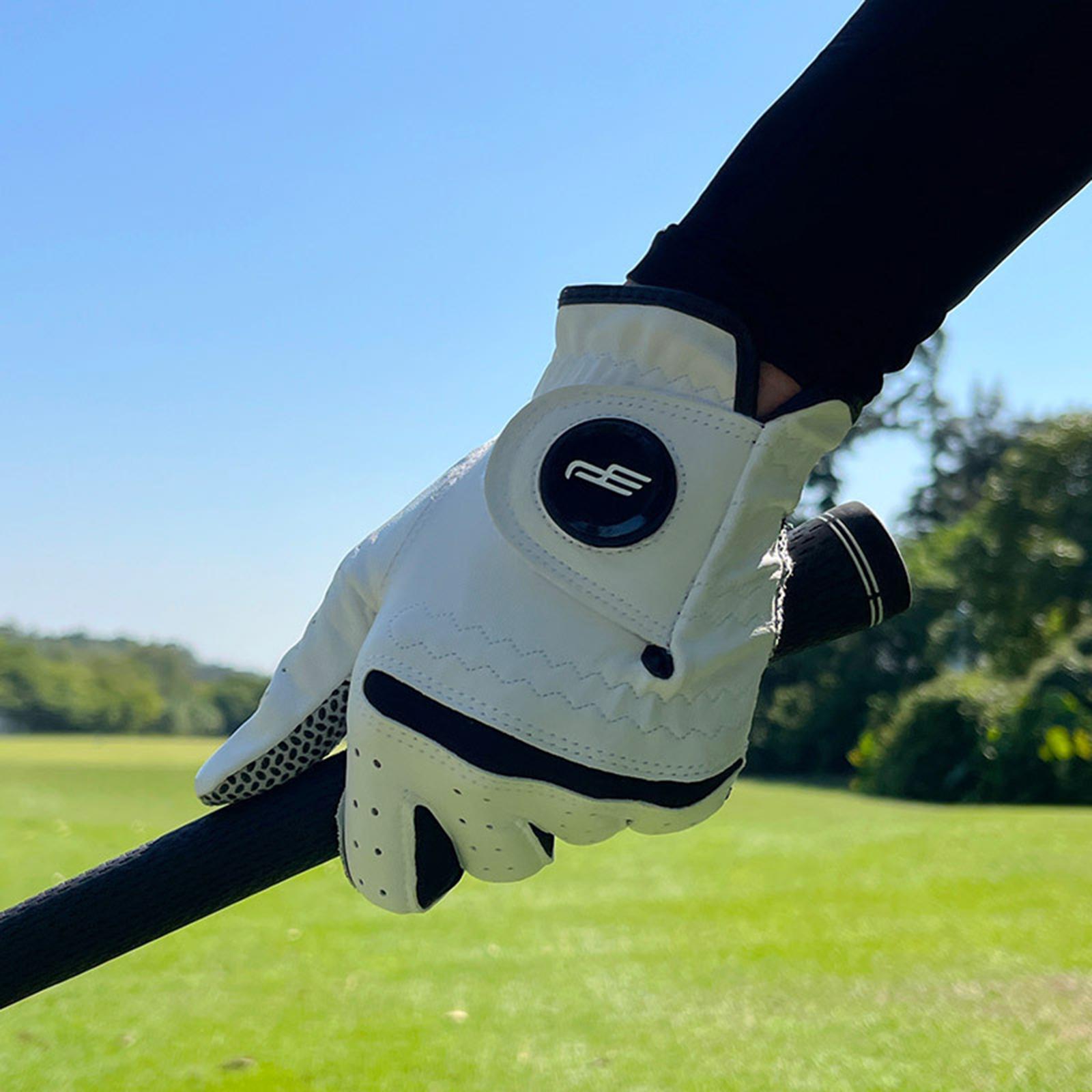 Men Golf Glove Left Hand Soft Breathable Golfer Gloves with Golf Marker