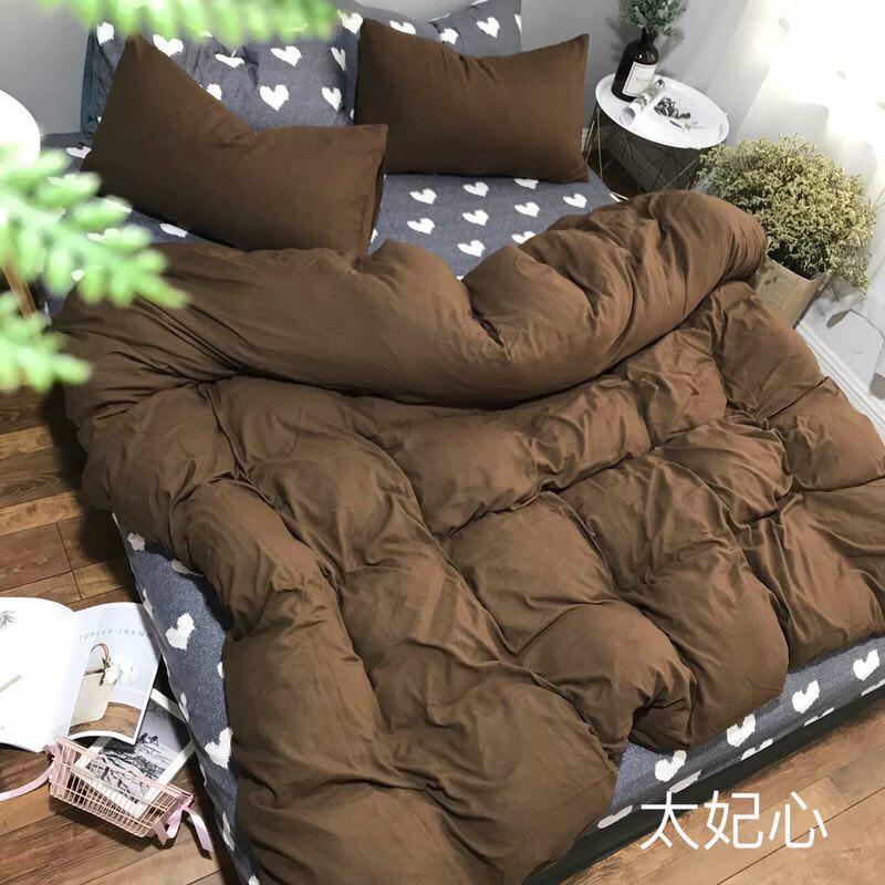 CHĂN GA GỐI -SÉT CHĂN GA GỐI ĐŨI CAO CẤP ,MÀU TRƠN PHỐI GA TIM -PP