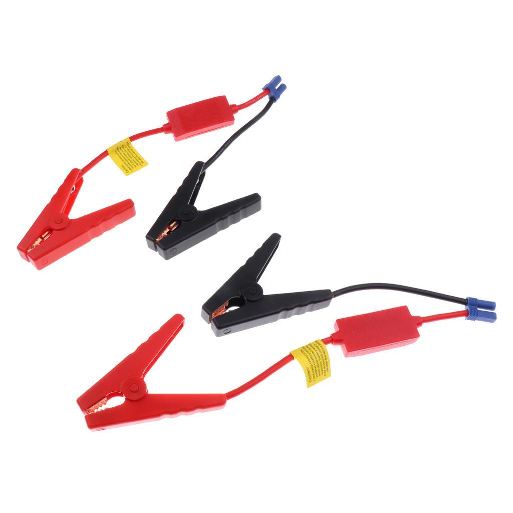 2pcs Car Battery Clip Alligator Clamp Power Cable Wire  Plug