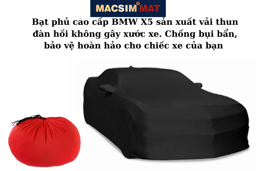 Bạt phủ ô tô dành choAudi Q7 nhãn hiệu Macsim sử dụng trong nhà chất liệu vải thun - màu đen và màu đỏ