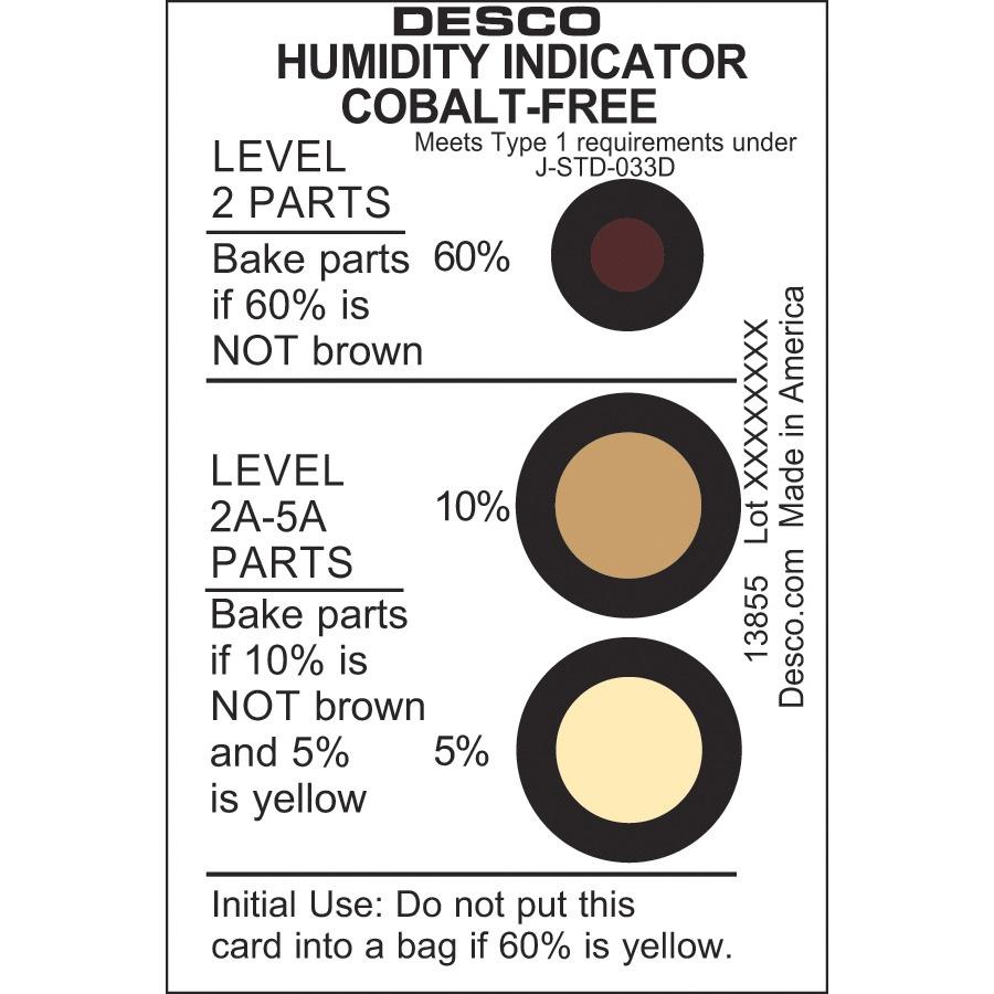 Thẻ Đo Độ Ẩm Cảnh Báo Độ Ẩm Humidity Indicator Card 5%, 10%, 60%, Cobalt Free