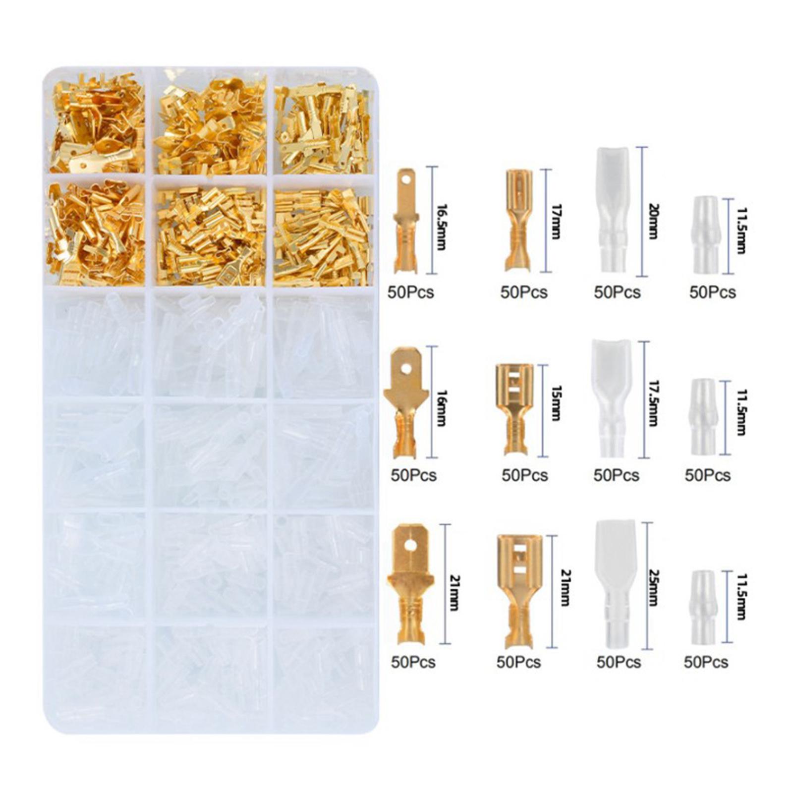 Wire Terminals Crimping Tool Kit, Self-Adjusting Automatic Ratcheting Wire Terminals Crimper Tool AWG20-10 with 600PCS Connectors