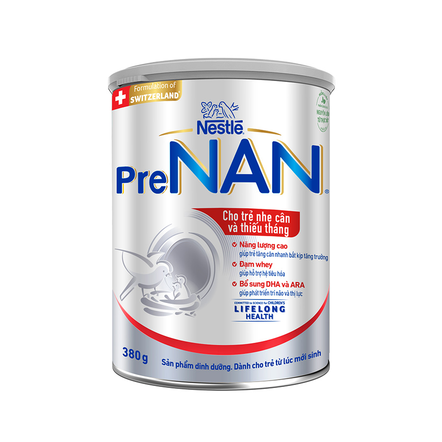 Sữa Bột dinh dưỡng Nestlé PreNAN 380gr - Công thức đặc biệt dành cho trẻ nhẹ cân và thiếu tháng nhập khẩu từ Hà Lan