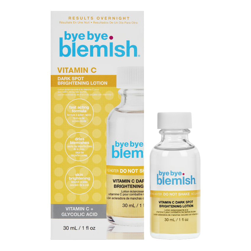 Chấm mụn Vitamin C giảm mụn nhanh sau 1 đêm cho da mụn thâm xỉn màu Bye Bye Blemish Vitamin C Dark Spot Brightening Lotion 30ml