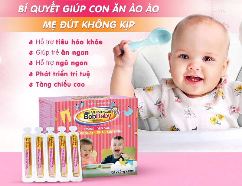 Siro Ăn Ngủ Ngon BobBaby Dân Khang Cải Thiện Tình Trạng Biếng Ăn Giúp Bé Ngủ Sâu Giấc Tự Nhiên - Hộp 20 ống x 10ml