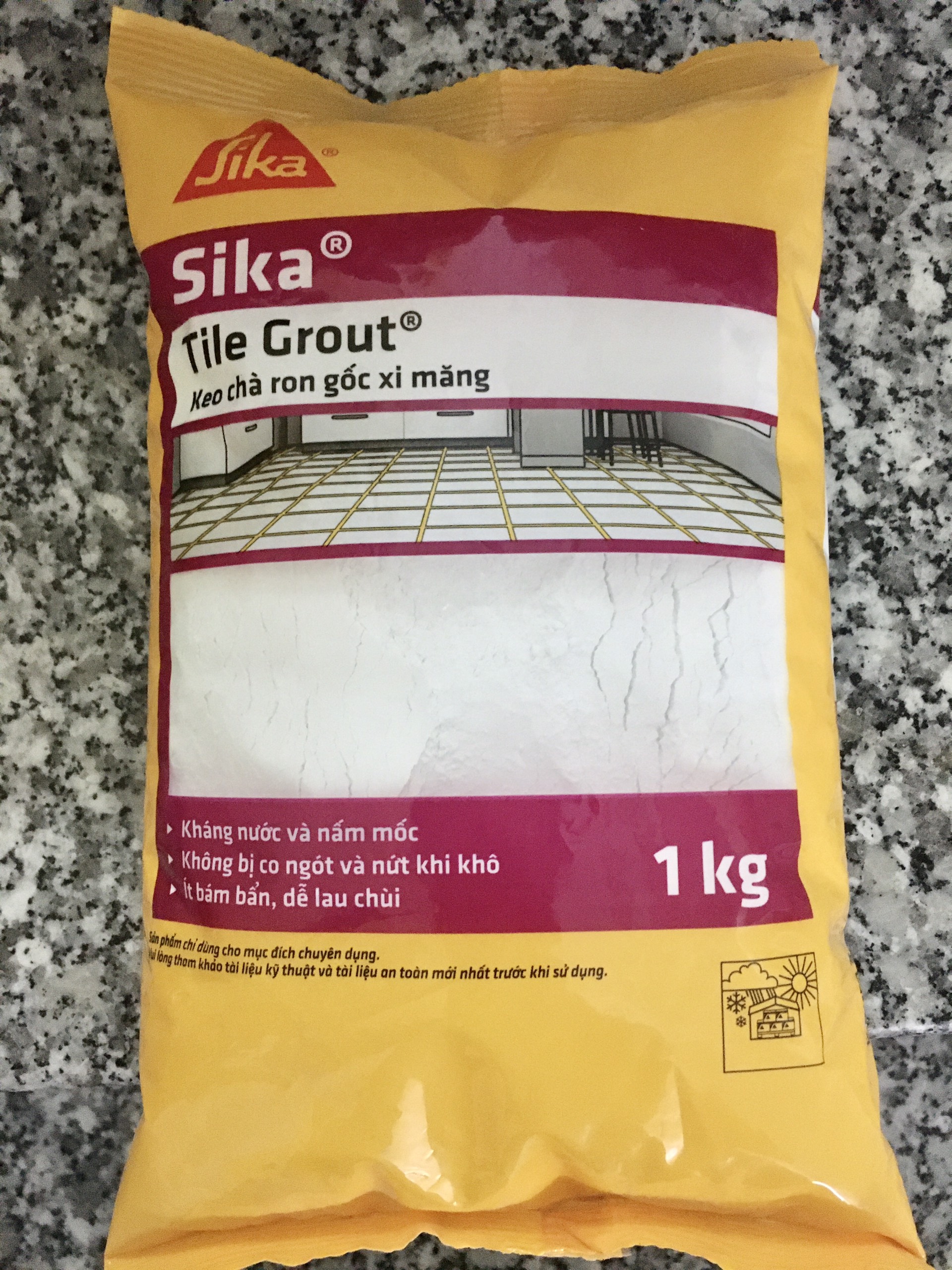 Keo chà ron chống thấm, chống bám bẩn - Sika TileGrout White (bao 1kg) 