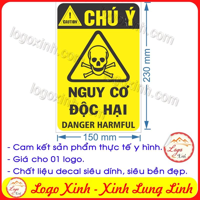 LOGO TEM STICKER CẢNH BÁO NGUY CƠ ĐỘC HẠI, DANGER HARMFUL - BIỂN CẢNH BÁO AN TOÀN LAO ĐỘNG