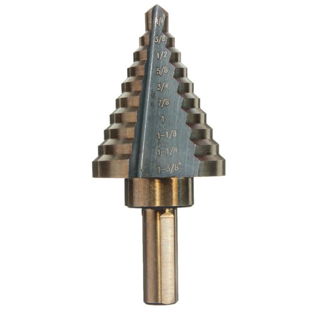 5pc Triangle Handle High Speed Steel Step Drill Woodworking Hole Opener Set