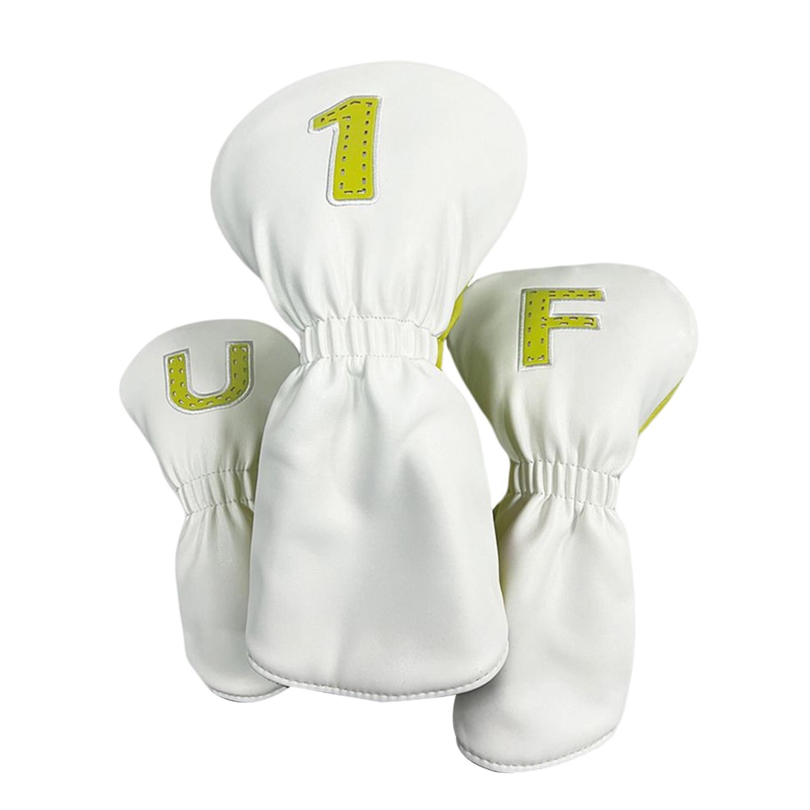 3Pcs PU Wood Golf Head Covers Men Women Universal Golf Club Head Covers