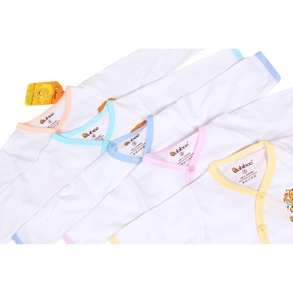 Set 5 áo sơ sinh cổ tim cài lệch tay dài
