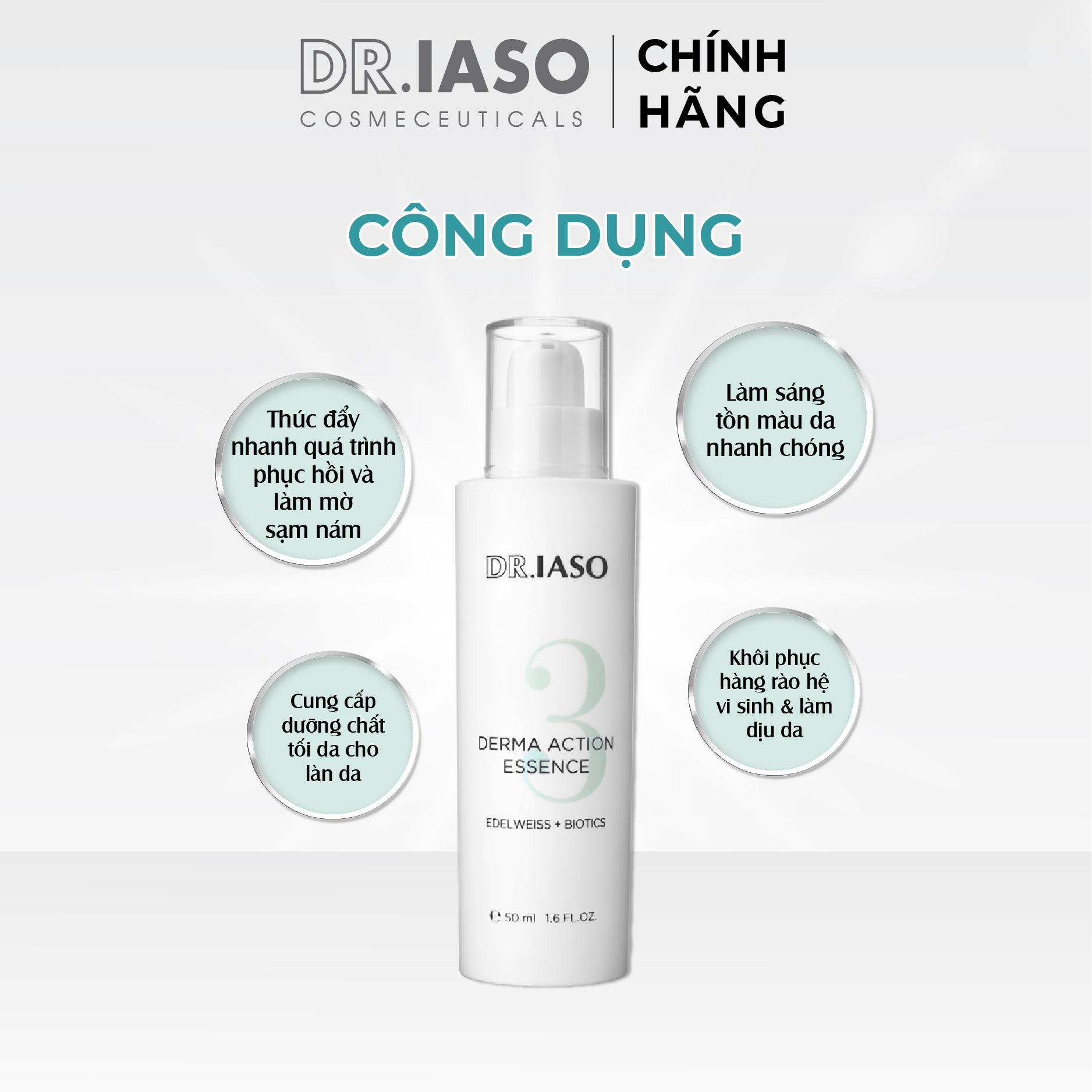 D44 Tinh chất giúp giúp làm trắng da, giảm nám - Dr.Iaso Derma Action Essence 50ml