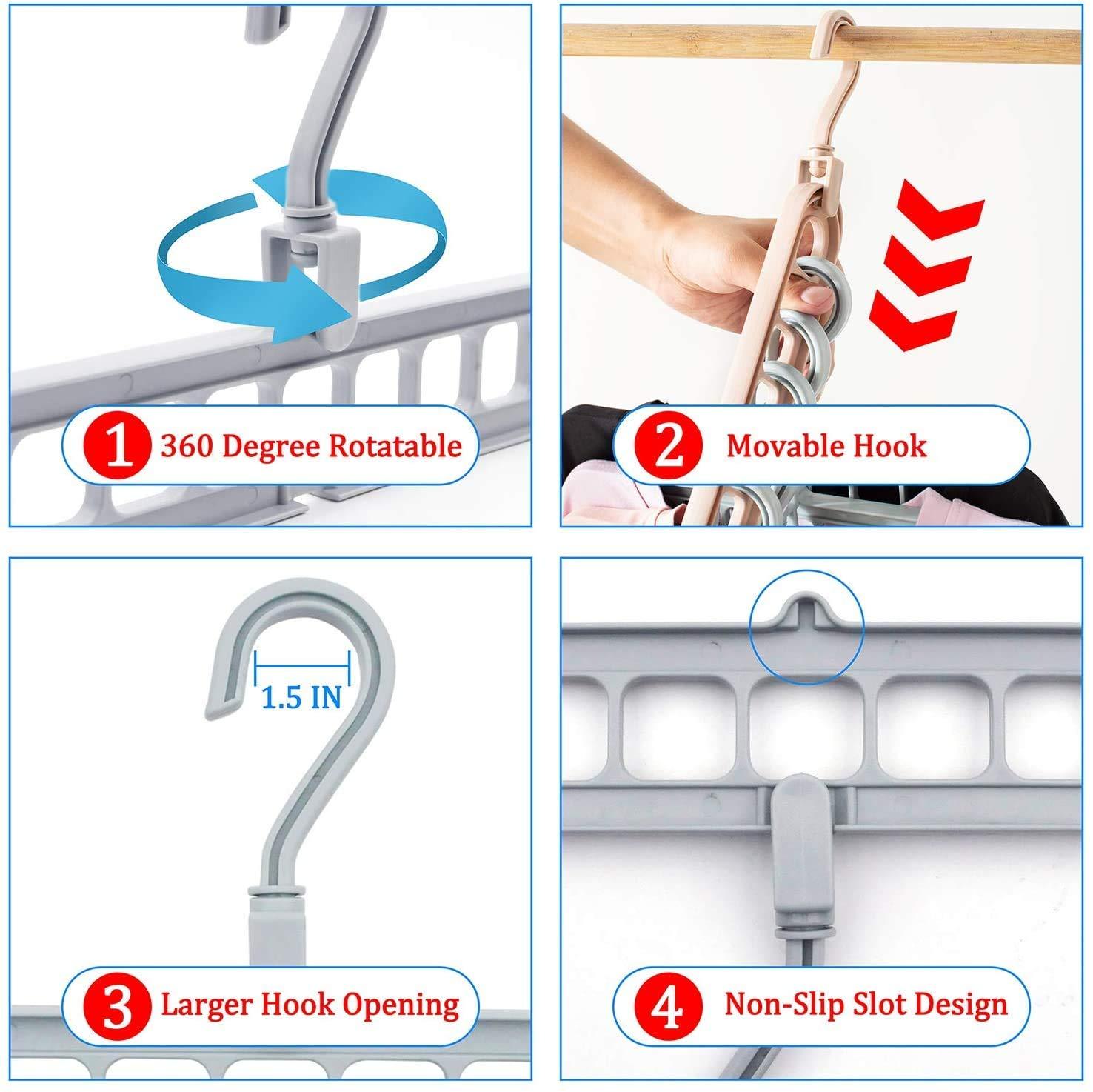 12 máy móc ma thuật PCS, móc treo treo có thể gập lại cao cấp, Tiết kiệm không gian của Multi-Fans Hangers, để lưu trữ và sấy khô