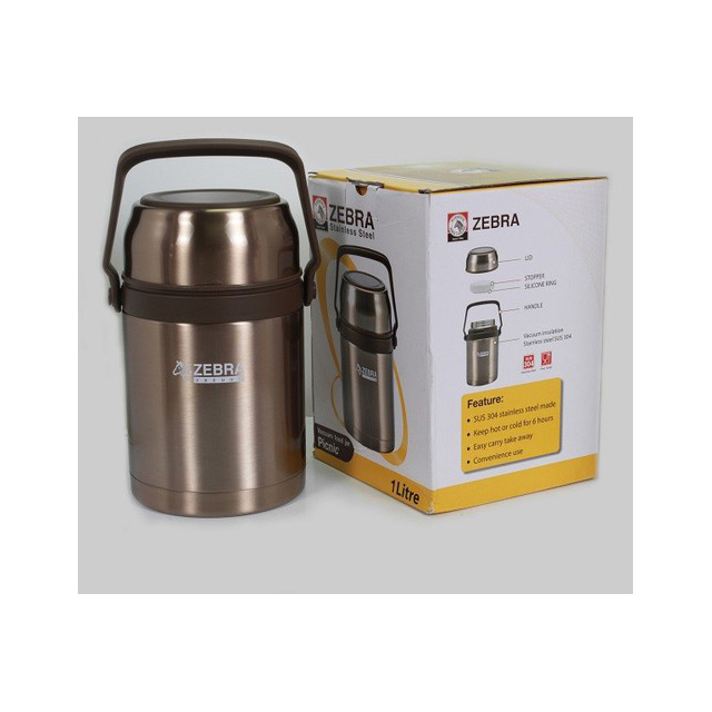 Bình Đựng Thức Ăn Giữ Nhiệt Inox Zebra Thái Lan Picnic 1000ml 152435