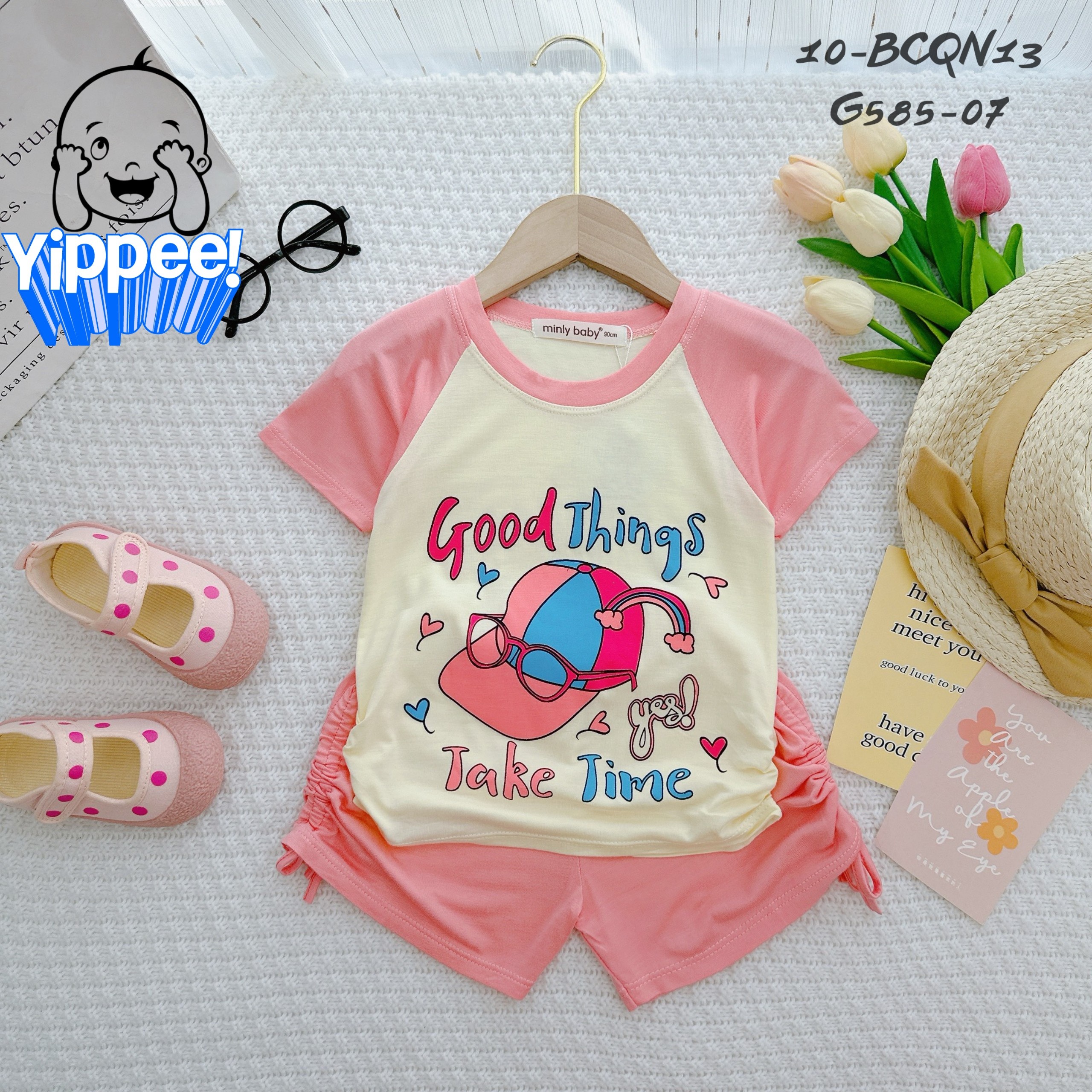Đồ bộ bé gái, bộ mùa hè cho bé gái họa tiết trái cây con vật đáng yêu size 5-28kg chất cotton mềm mịn mát