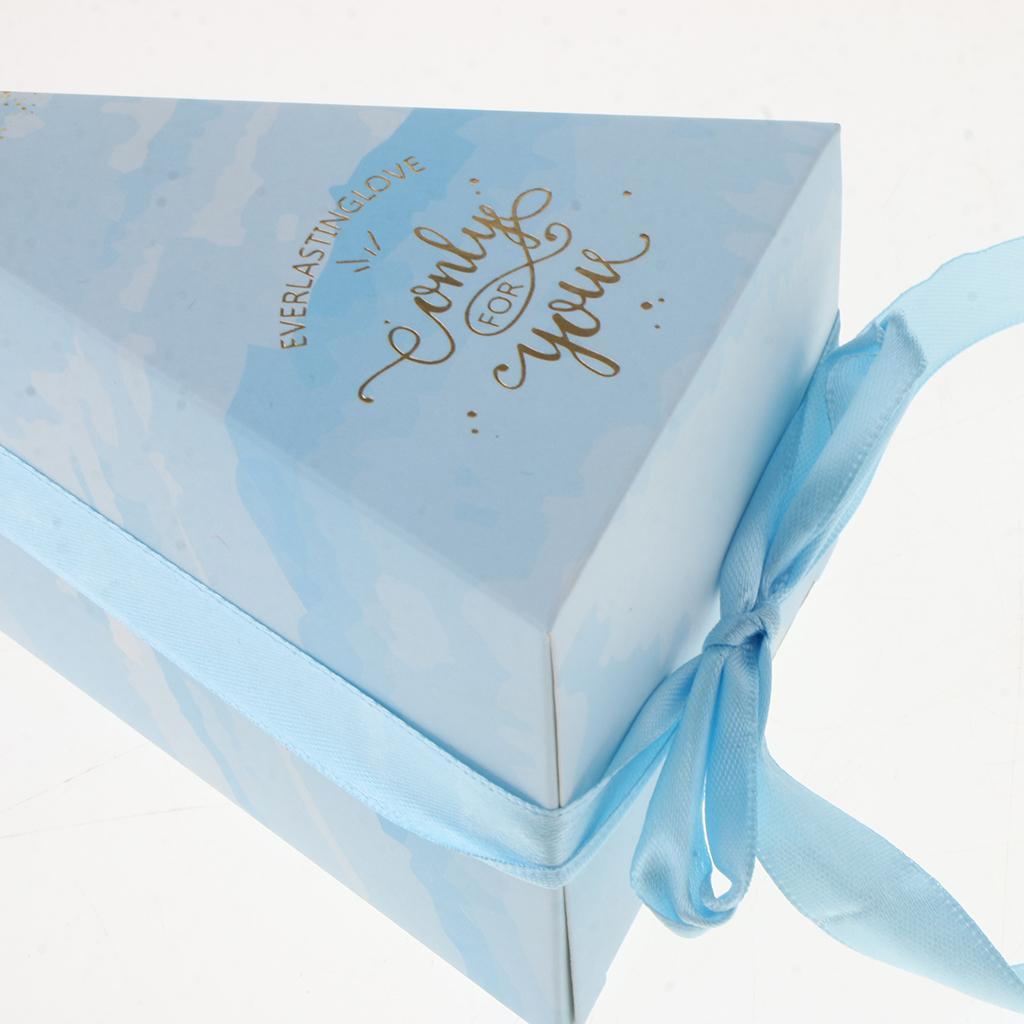 10 Pieces Triangle Design Candy Boxes Gift Boxes Wedding Favors Blue
