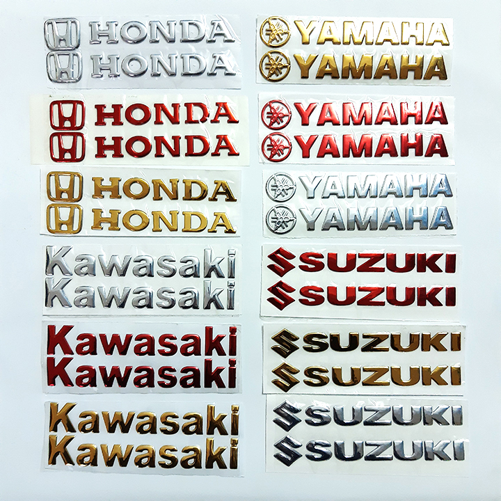 Bộ 2 miếng dán chữ nổi logo hãng xe