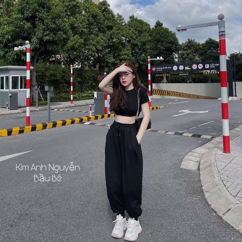 Sét áo croptop bozip + quần bom TT6