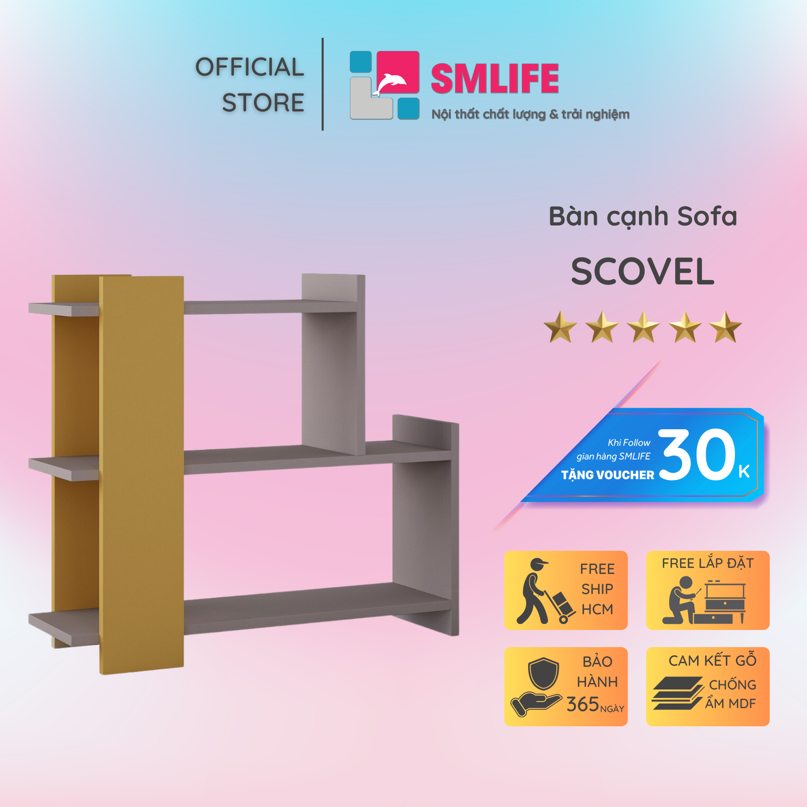 Bàn cạnh sofa SMLIFE Scovel