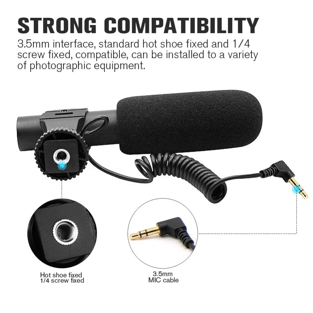 ROGTZ Mic thu âm MIC-01 II 3.5mm DSLR Camera Nikon Canon | Siêu nhỏ | Lọc nhiễu | Ứng dụng: Youtube, Vlog | MIC-01 II | Siêu nhỏ gọn | Dây dài 700mm | Giá đỡ | Mút lọc gió | Pin AAA | 80 giờ | Chống ồn | Tăng âm | 3.5mm | Hàng Chính Hãng