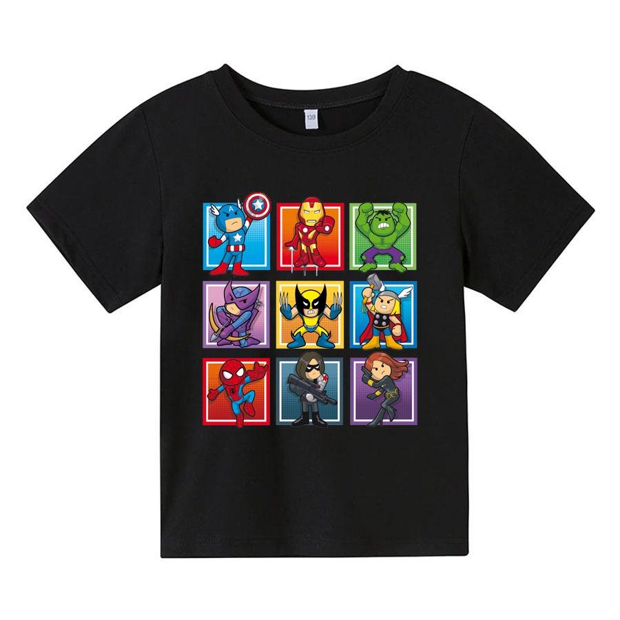 Áo thun trẻ em MARVEL CHIBI 2, 4 màu, có size người lớn, Anam Store