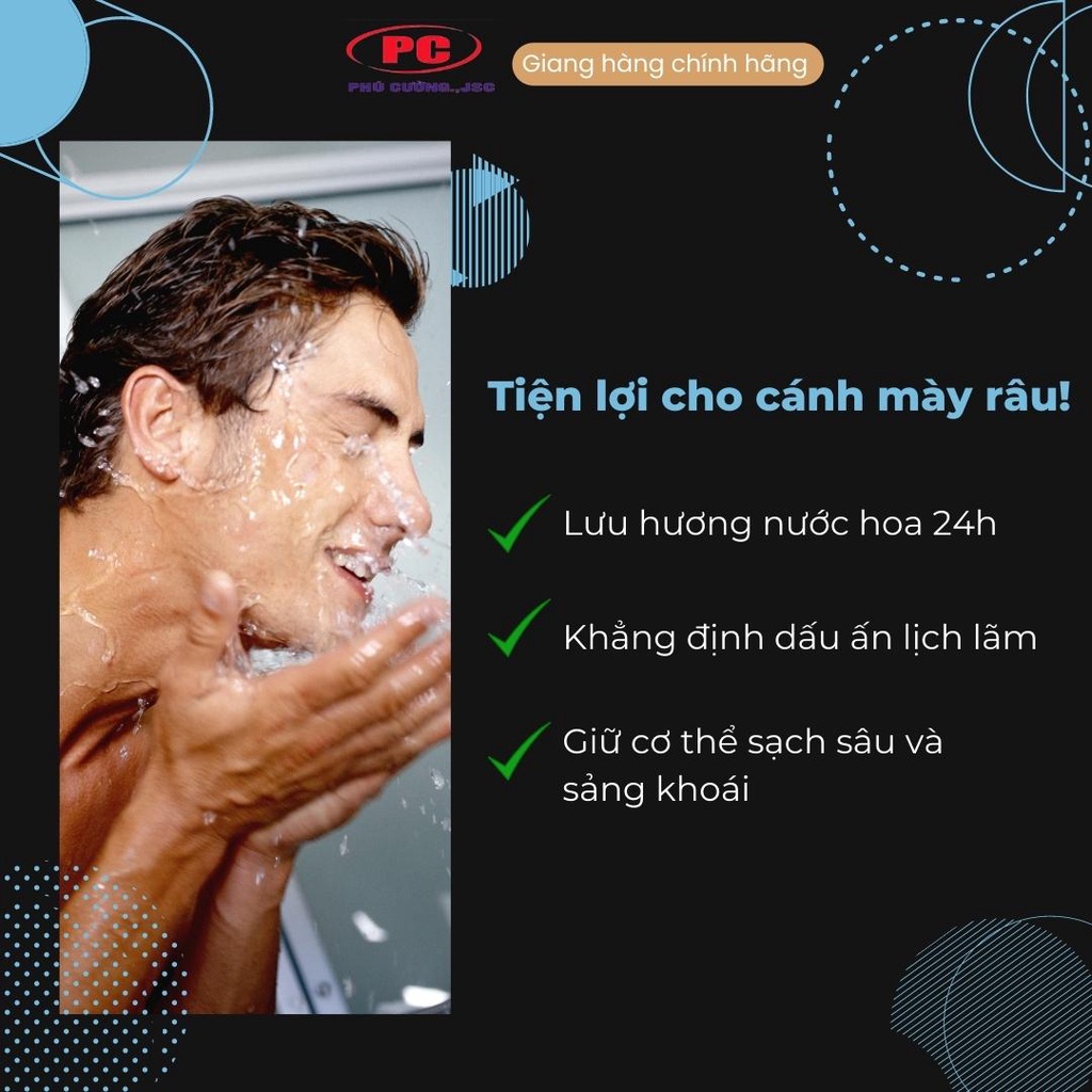 Sữa tắm gội Lynan cho nam, hương nước hoa cao cấp chai 1000ml