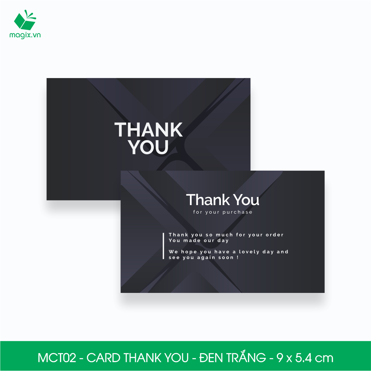 MCT02 - 9x5.4 cm - 50 Card Thank you, Thiệp cảm ơn khách hàng, card cám ơn cứng cáp sang trọng