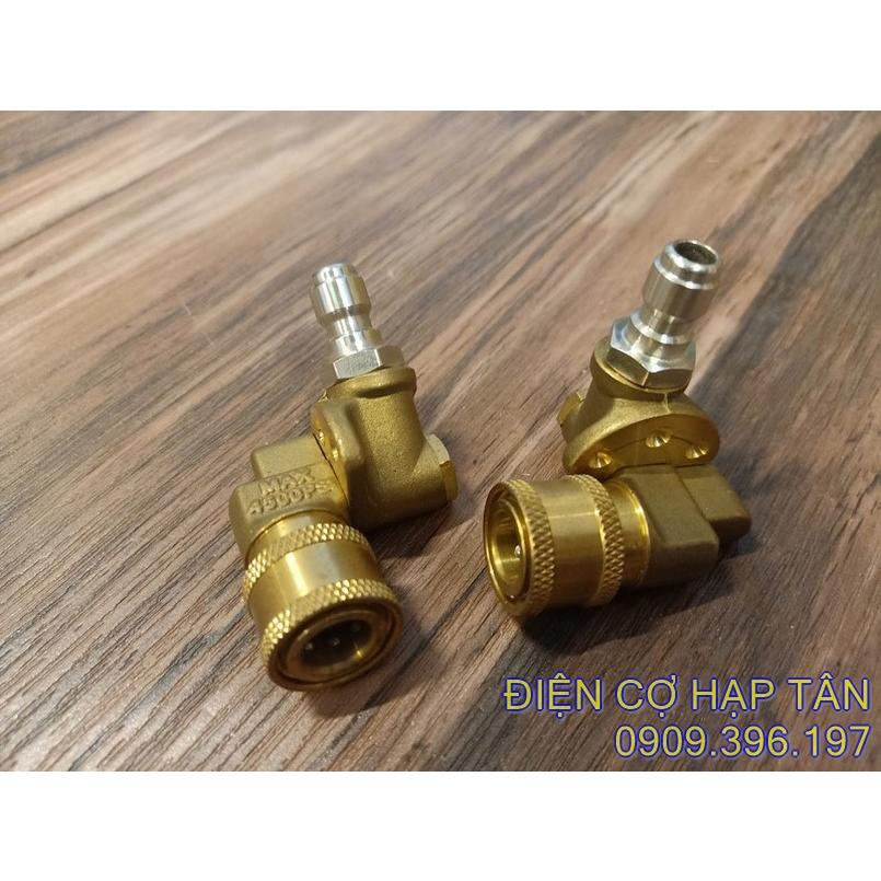 Khớp xoay điều chỉnh 3 góc nối nhanh béc súng xịt rửa của máy rửa xe - Ren nối nhanh 1/4 inch