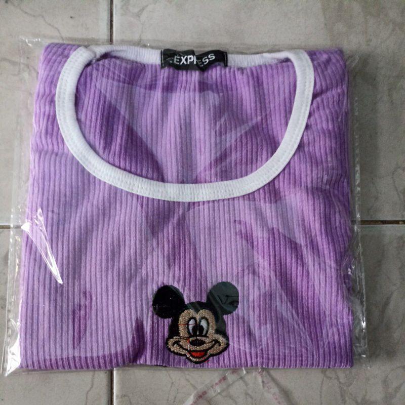 áo croptop phối viền mickey