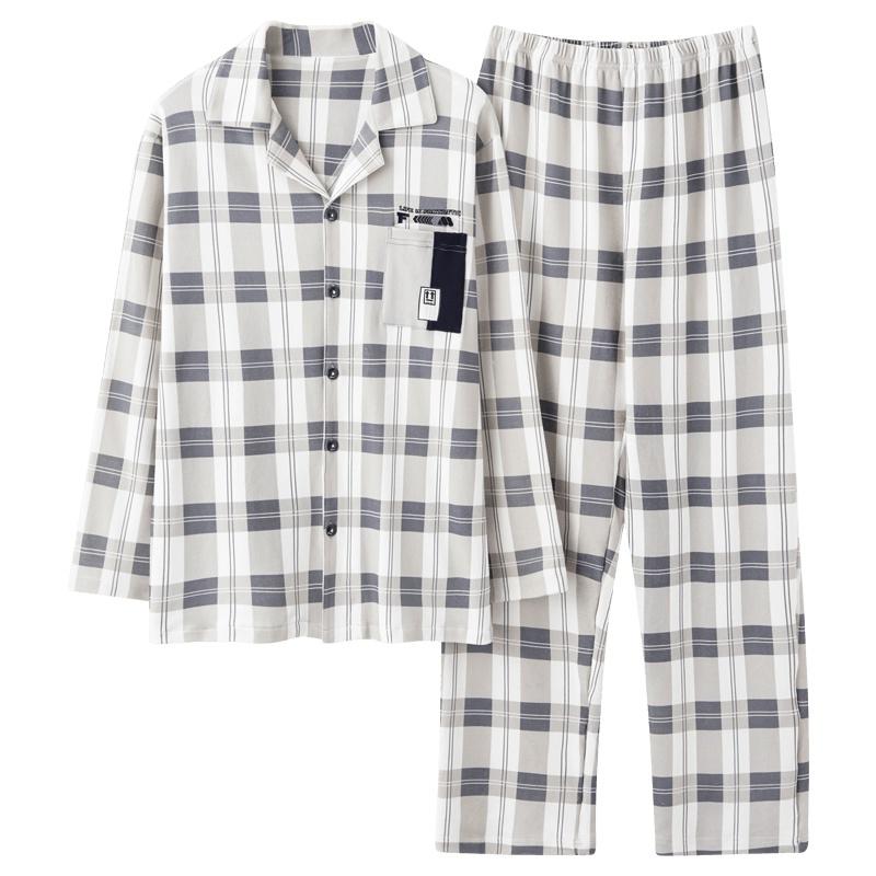 2278 - Bộ Pijama cotton 100% cao cấp, kẻ caro nam tính, tông sáng phối tím nhẹ nhàng độc đáo, size L-3XL