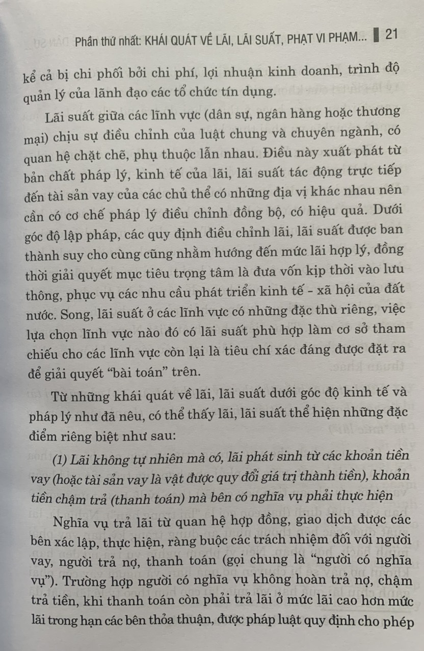 Pháp luật về lãi, lãi suất, phạt vi phạm trong quan hệ dân sự, thương mại và tín dụng ngân hàng