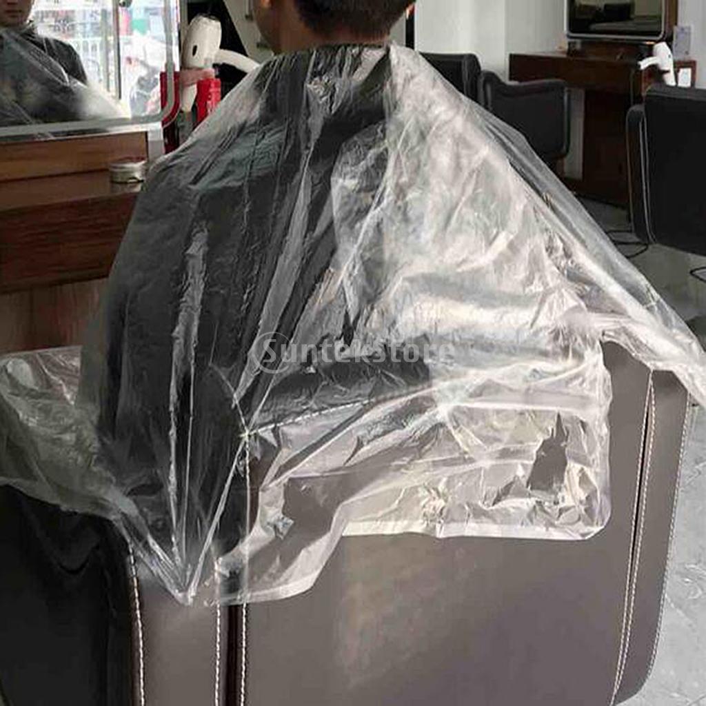 50X Disposable Hair Cutting Cape Hair Salon Gowns Capes + Styling Comb